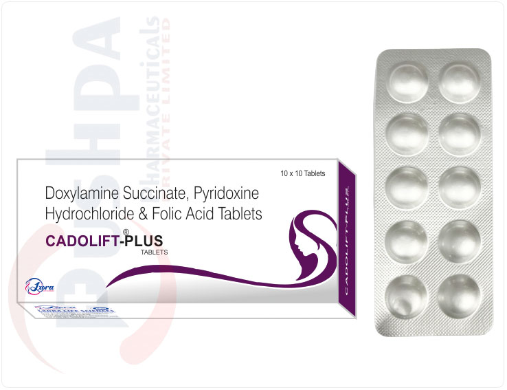 CADOLIFT-PLUS - DOXYLAMINE SUCCINATE  + PYRIDOXINE HYDROCHLORIDE  + FOLIC ACID (TABLETS) (ALU- ALU/BLISTER)